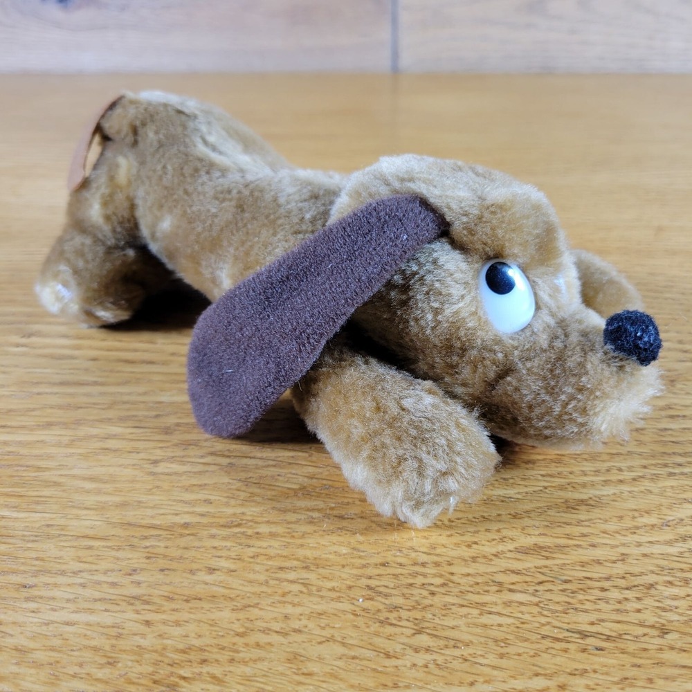 Vtg Treasure Masters Snuggle Ups Plush Dog Stuffed Animal Brown Made in Korea
